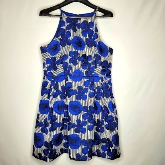 Badgley Mischka Liliana Blue Floral Dress - Picture 4 of 12